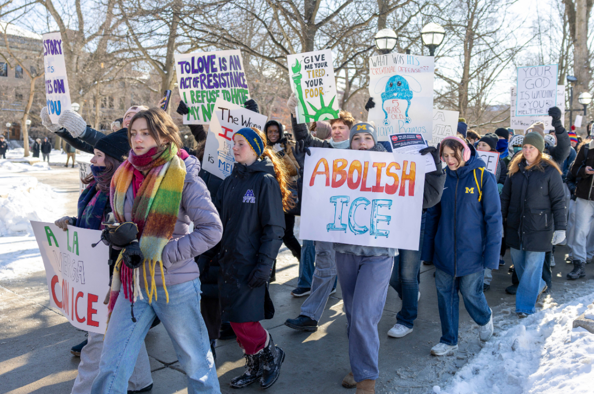 CHS students march in an ICE protest in Ann Arbor. It was one of many protests that high schoolers have been involved in this year. 